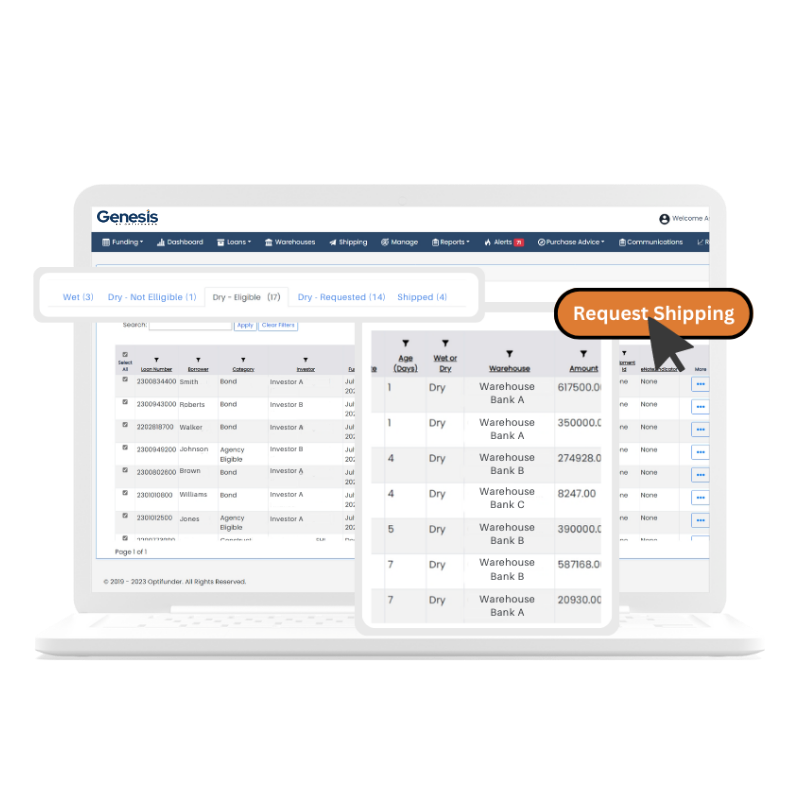 Genesis by OptiFunder WMS - Shipping