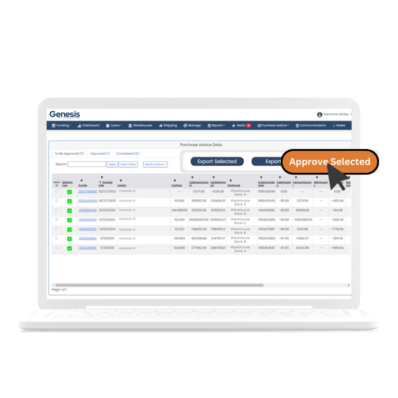 Genesis by OptiFunder WMS Purchase Advice