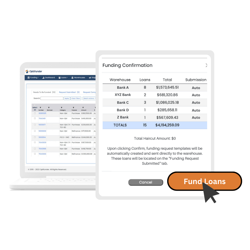 Warehouse funding automation graphic optifunder